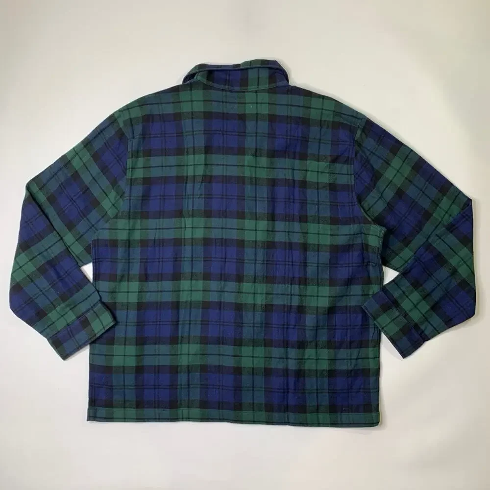 J Crew Pajama Shirt Mens XL Cotton Flannel Long Sleeve Tartan Plaid Button Up